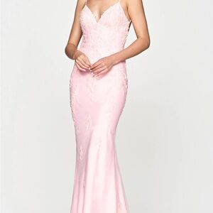 Faviana Pink Mermaid Prom Ball Dress Gown